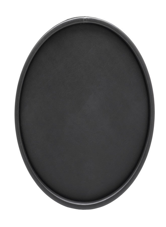 Kraftware Round Leatherette Serving Tray, Black - 14 Inch