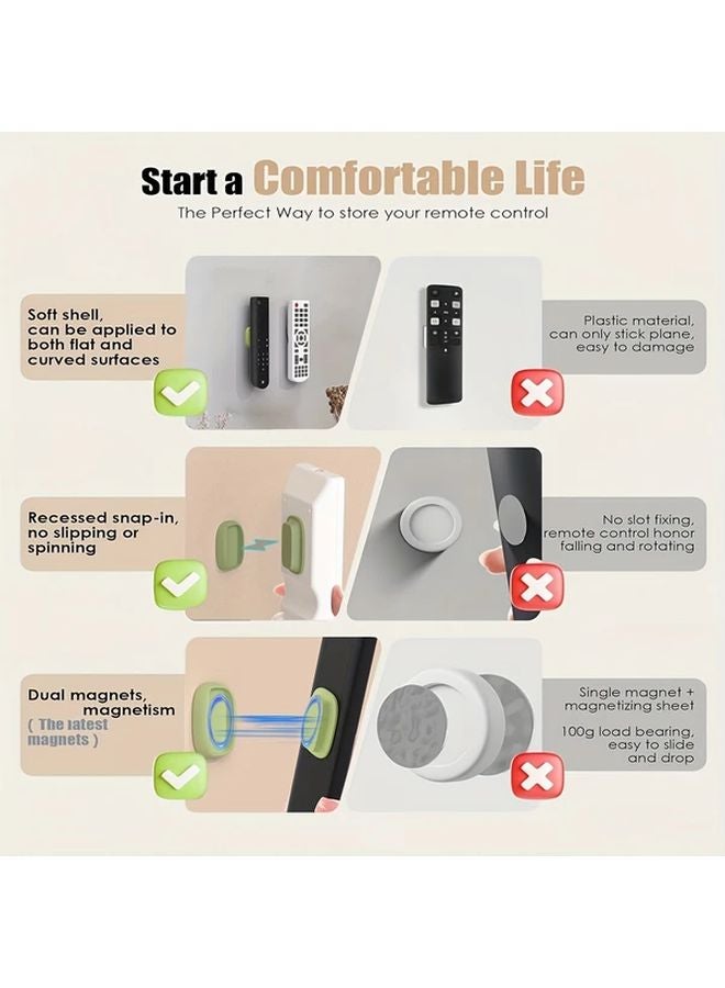 4pcs Colorful Magnetic Remote Control Holder Wall Mount Strong No Drilling - Image 4