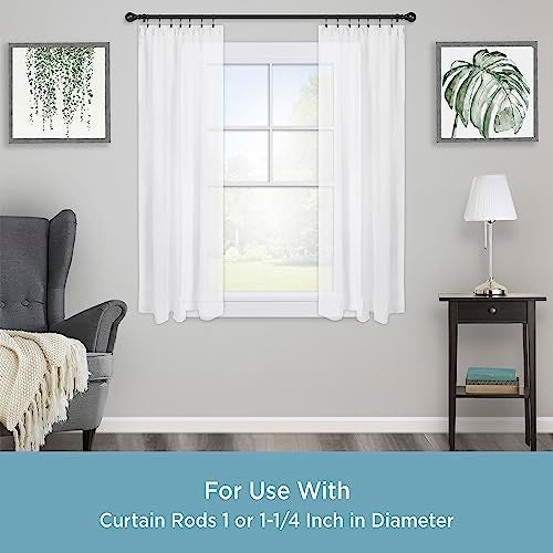 Kenney Clip Rings for 1" to 1-1/4" Diameter Curtain Rods, Black, 14-Pack - Image 2