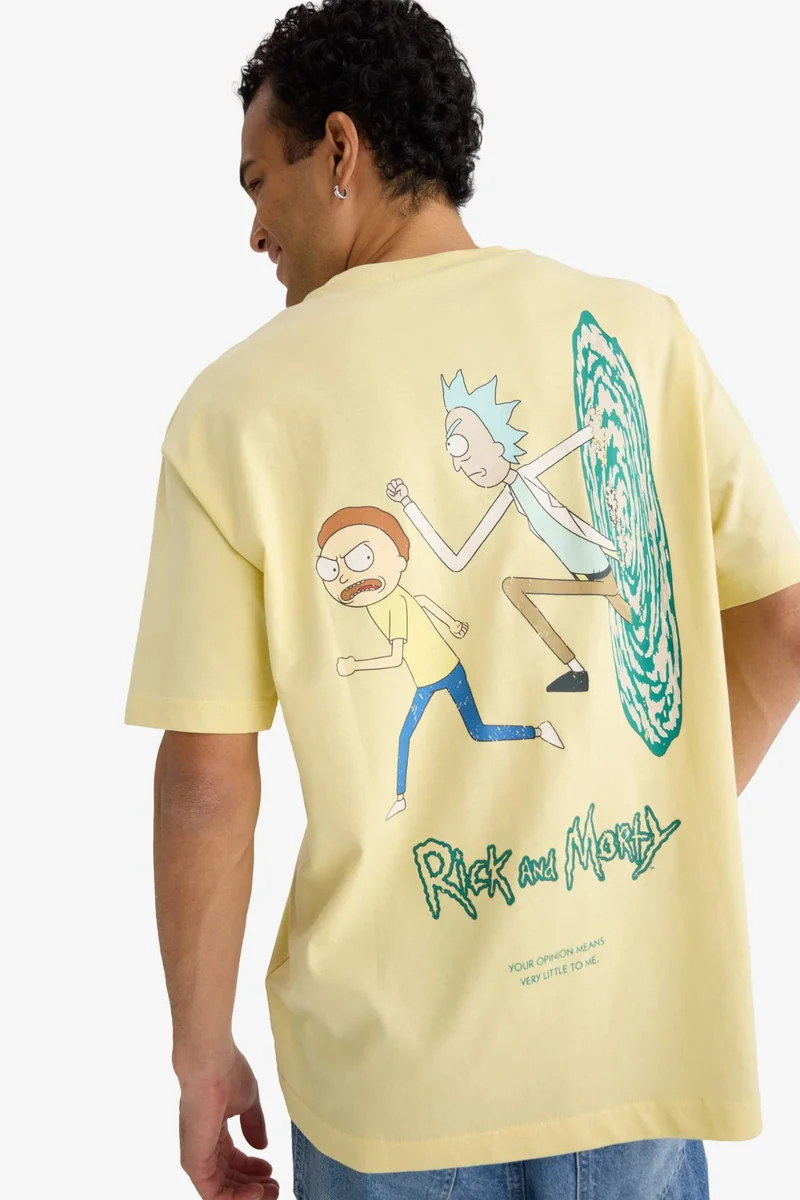 Defacto Rick and Morty Boxy Fit Crew Neck Printed T-Shirt