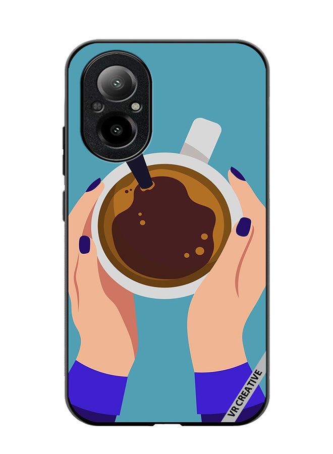 VR CREATIVE Protective Case Cover For Realme C67 4G Female Hands Holding Cup Of Coffee Design Multicolour - Image 1