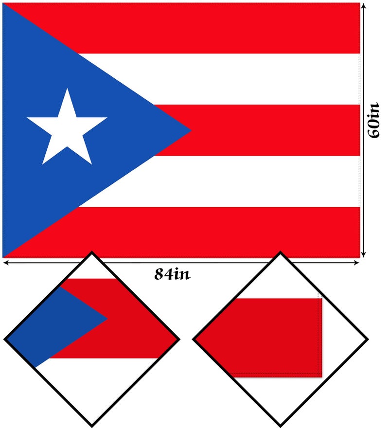 Hafangry Puerto Rican Tablecloth Puerto Rico Themed Party Decoration Polyester Kitchen Dining Room Home Rectangular Decor-60Ã—84 inch - Image 3