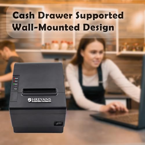 SHREYANS 80mm Thermal Receipt Printer with Auto Cutter,Compatible with ESC/POS/Star Print Commands (USB+Bluetooth) - Image 5