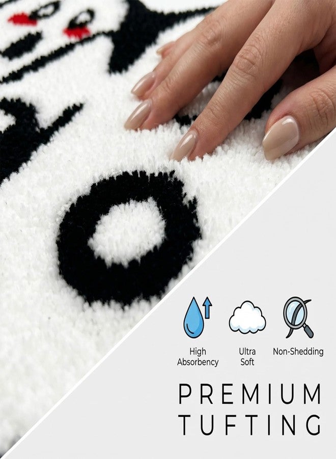 Feblilac Cute Ghost Bathroom Rug Fun Non-Slip Bath Rug, Halloween Washable Microfiber Floor Carpet for Home Halloween Decor - Image 3