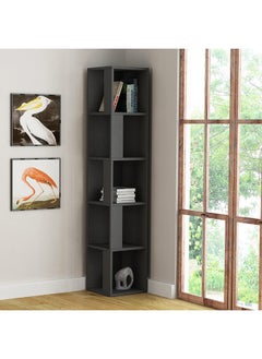 Mourah Home Piano Corner Bookcase - Dark Grey - 2 Years Warranty  - Image 2