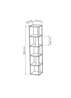 Mourah Home Piano Corner Bookcase - Dark Grey - 2 Years Warranty  - Image 4
