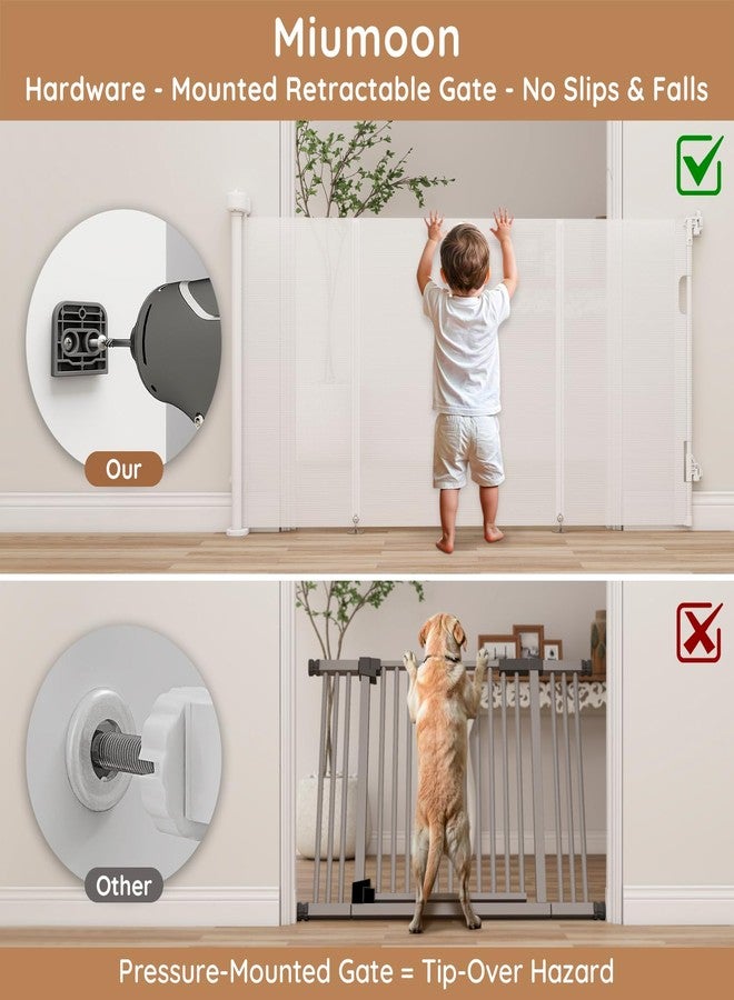 Miumoon One-Hand Operation Retractable Baby Gates, 71 inch Retractable Gate with Reinforced Strip Design to Prevent Crawling Through, 6 FT Retractable Dog Gate for Stairs, Doorways, Hallways - Image 5