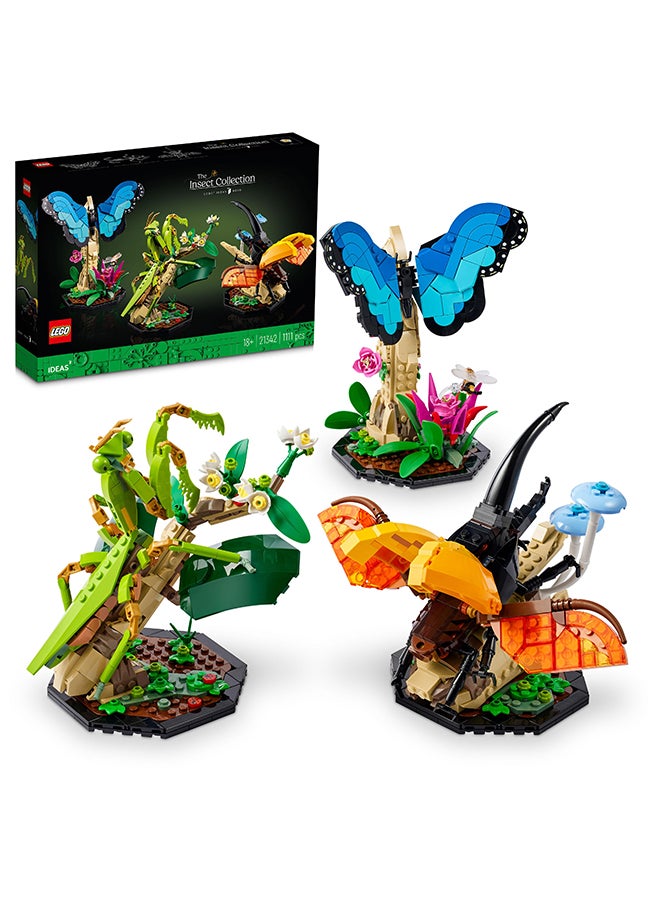 LEGO - Ideas The Insect Collection 21342 Collectible Building Set For Adults; Fun Gift For Nature-Lovers, With Life-Size Display Models Of A Blue Morpho Butterfly, Hercules Beetle And Chinese Mantis (1,111 Pieces) - Image 1
