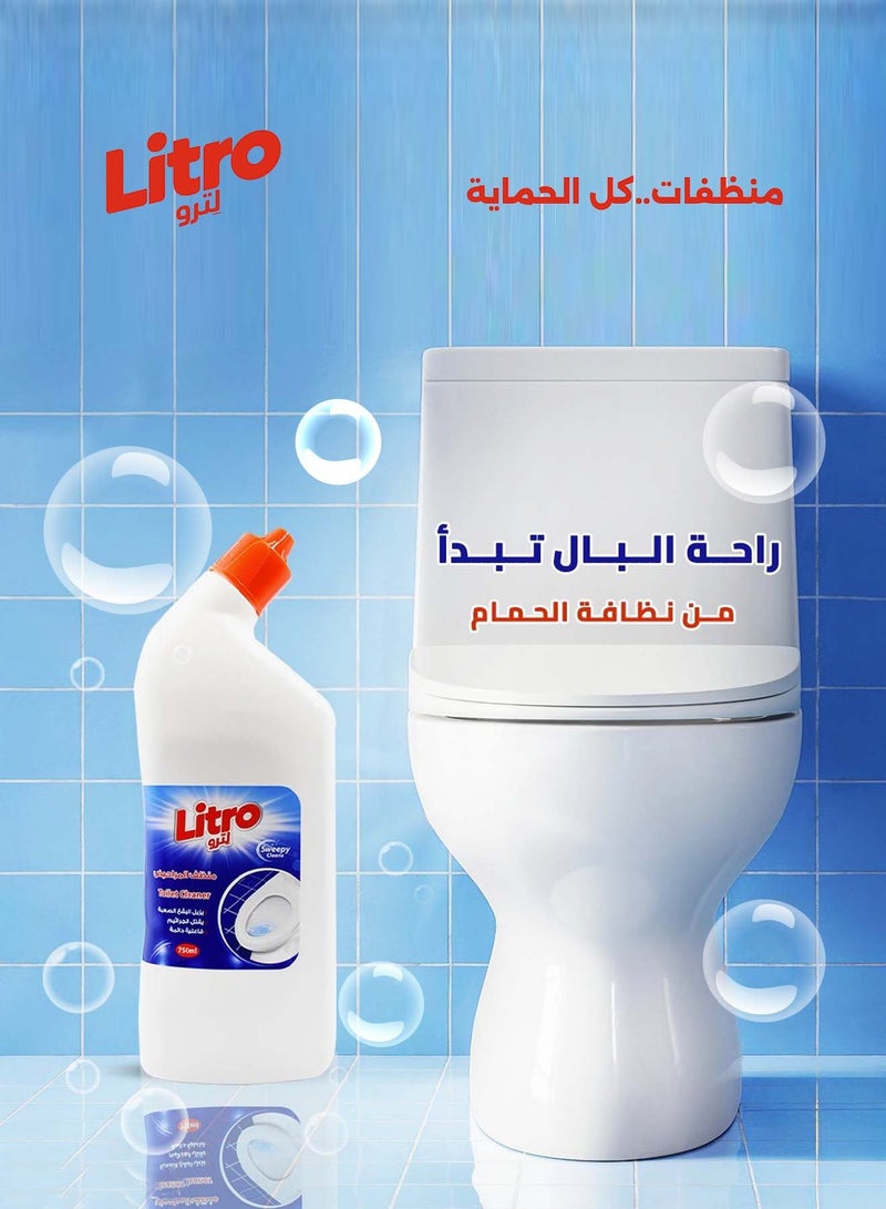 Litro Bathroom Cleaner 750ml – Toilet Cleaner & Disinfectant – Powerful Limescale & Stain Remover with Long Lasting Fresh Fragrance - Image 2