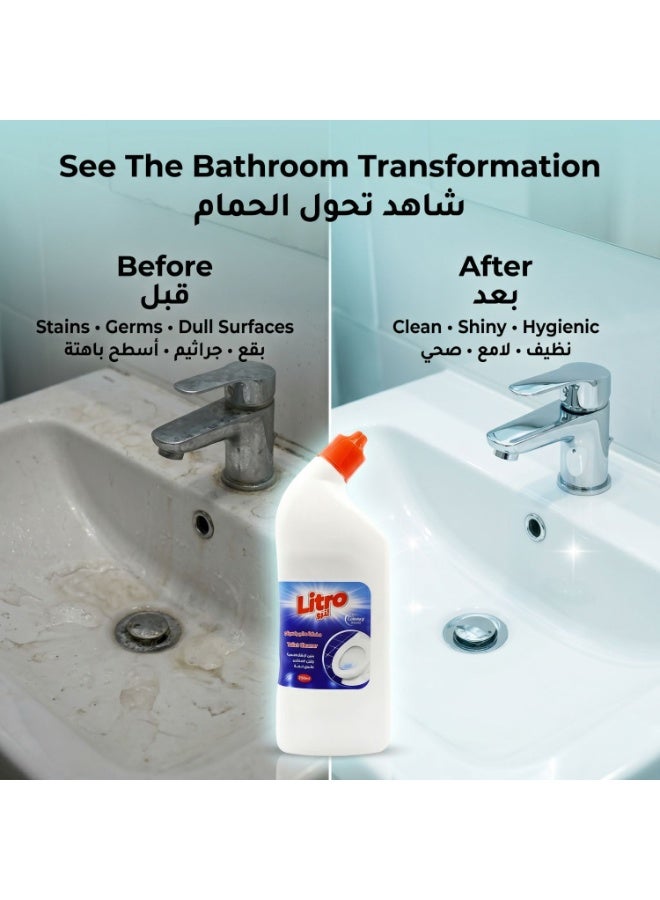 Litro Bathroom Cleaner 750ml – Toilet Cleaner & Disinfectant – Powerful Limescale & Stain Remover with Long Lasting Fresh Fragrance - Image 5