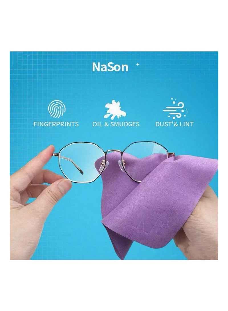 NaSon Eyeglass Lens Cleaning Kit，60ml Travel Size Lens Cleaning Spray Bottle + 1 Microfiber Cleaning Cloth，Suitable for Glasses And Electronics（Purple） - Image 3