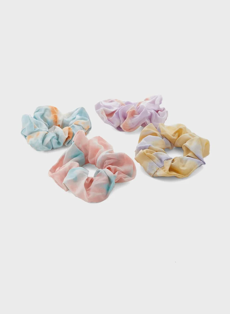 Ginger Pack Of 4 Tie Dye Scrunchies