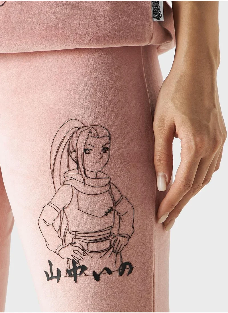 SP Characters Print Detail High Waist Sweatpants