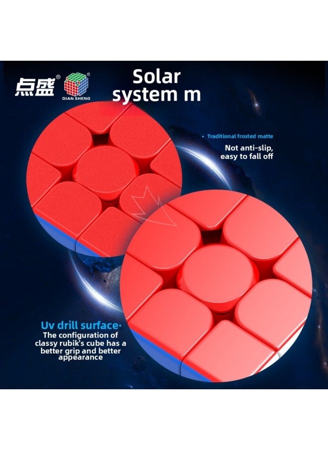 Generic - Diansheng Solar System UV Diamond Surface Magnetic Third-order Rubik's Cube Second-order Third-order Fourth-order Fifth-order Racing Special Rubik's Cube Toy-Color:Color-Specifications:Solar System 3rd Order Magnetic Cube-UV Version - Image 1