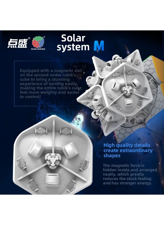Generic - Diansheng Solar System UV Diamond Surface Magnetic Third-order Rubik's Cube Second-order Third-order Fourth-order Fifth-order Racing Special Rubik's Cube Toy-Color:Color-Specifications:Solar System 3rd Order Magnetic Cube-UV Version - Image 1