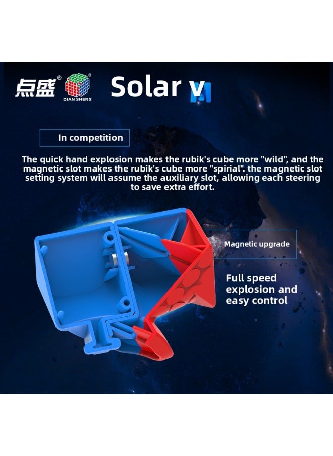 Generic - Diansheng Solar System UV Diamond Surface Magnetic Third-order Rubik's Cube Second-order Third-order Fourth-order Fifth-order Racing Special Rubik's Cube Toy-Color:Color-Specifications:Solar System 3rd Order Magnetic Cube-UV Version - Image 1
