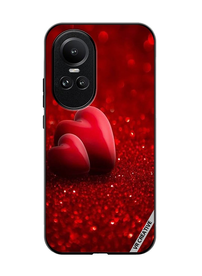 VR CREATIVE Protective Case Cover For Oppo Reno 10 Two Red Heart Design Multicolour  - Image 1