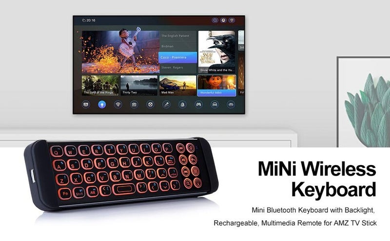 iPazzPort Mini Bluetooth Wireless Keyboard Remote with Backlit for Smart TVs Stick 4k, Android TV Box, TV Stick Streaming Player, KP-810-30B - Image 2