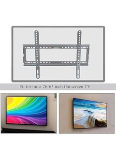 Generic Universal Wall Mounted TV Mount Bracket For 26 To 63 Inch LCD LED Flat Screens Heavy Duty Adjustable Space Saving VESA Compatible Sturdy Streamlined Design , For Flat and curved TV'S Easy Installation  - Image 4