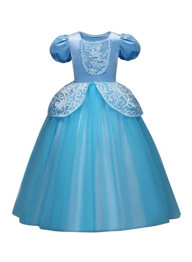 Beauenty Princess Cinderella Breathable Partywear Fancy Dress Cosplay Costume For Girls 120cm - Image 1