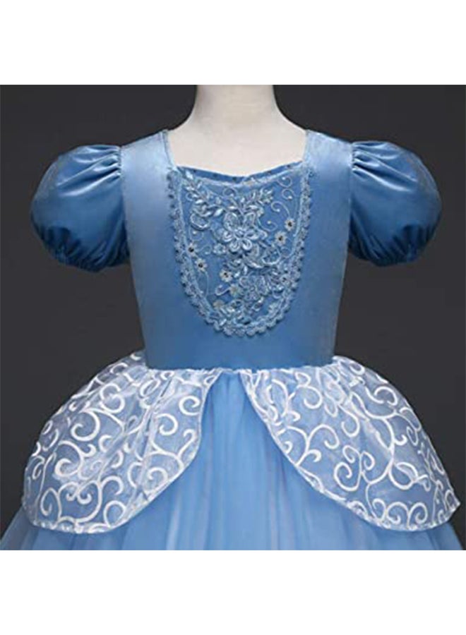Beauenty Princess Cinderella Breathable Partywear Fancy Dress Cosplay Costume For Girls 120cm - Image 5