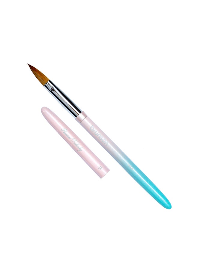 brunson Acrylic Nail Brush 1pc Pure Sable Hair Professional Nail Art Painting Brush for Manicure Pedicure Kolinsky Brush for Acrylic Application Nail Extensions and 3D Nail Carving Size 10  - Image 1