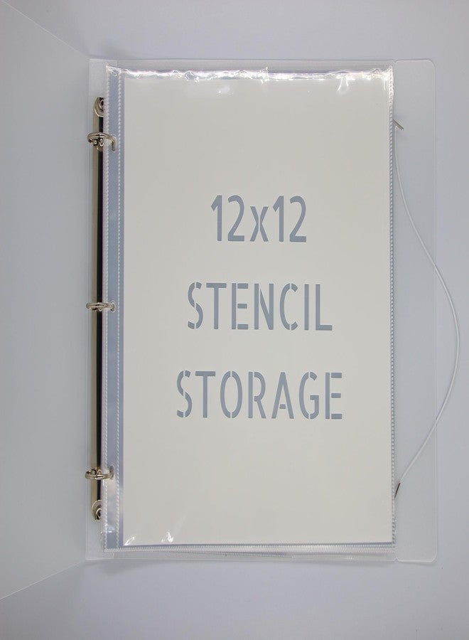 neglex Stencil Storage Binder, 12x12 Binder with Sleeves - Folder with 30 Clear Sheet Protectors Holds 12x12 Stencil Size ，12 x 12 Presentation Book, Art Portfolio for Kids Artwork, Album for 12x12 Paper - Image 1