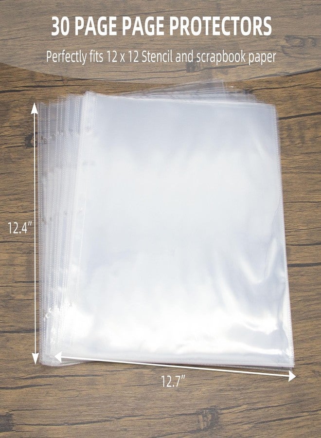 neglex Stencil Storage Binder, 12x12 Binder with Sleeves - Folder with 30 Clear Sheet Protectors Holds 12x12 Stencil Size ，12 x 12 Presentation Book, Art Portfolio for Kids Artwork, Album for 12x12 Paper - Image 2