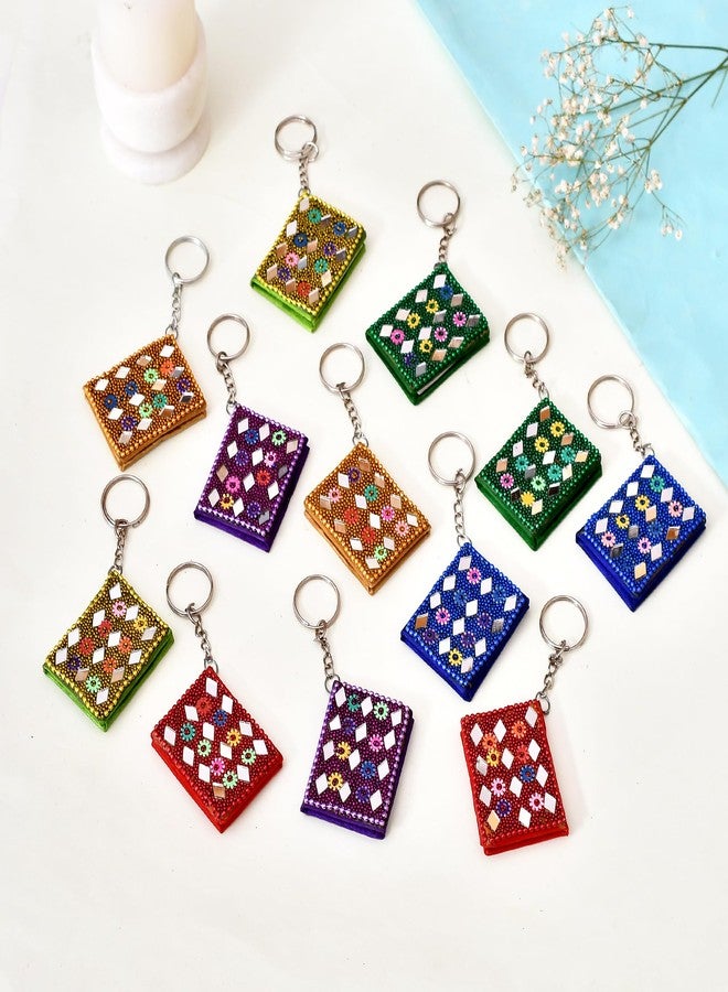 Craftam Handicraft Multicolor Keychain Keyring Diary Best for Gift and Parsonal Use. (Set of 12) - Image 1