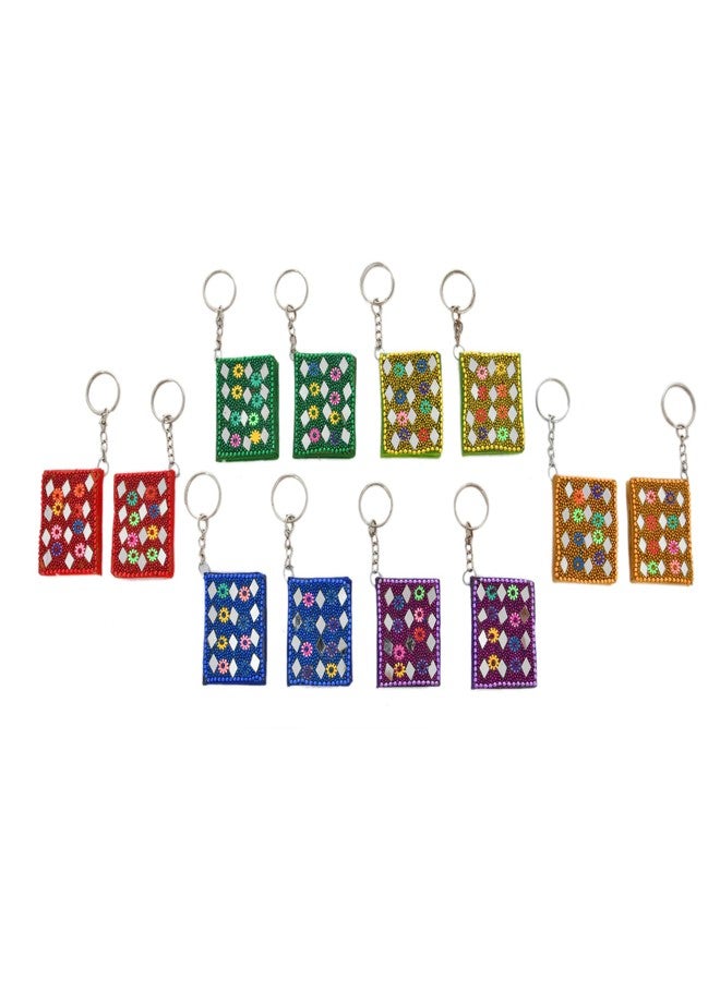 Craftam Handicraft Multicolor Keychain Keyring Diary Best for Gift and Parsonal Use. (Set of 12) - Image 4