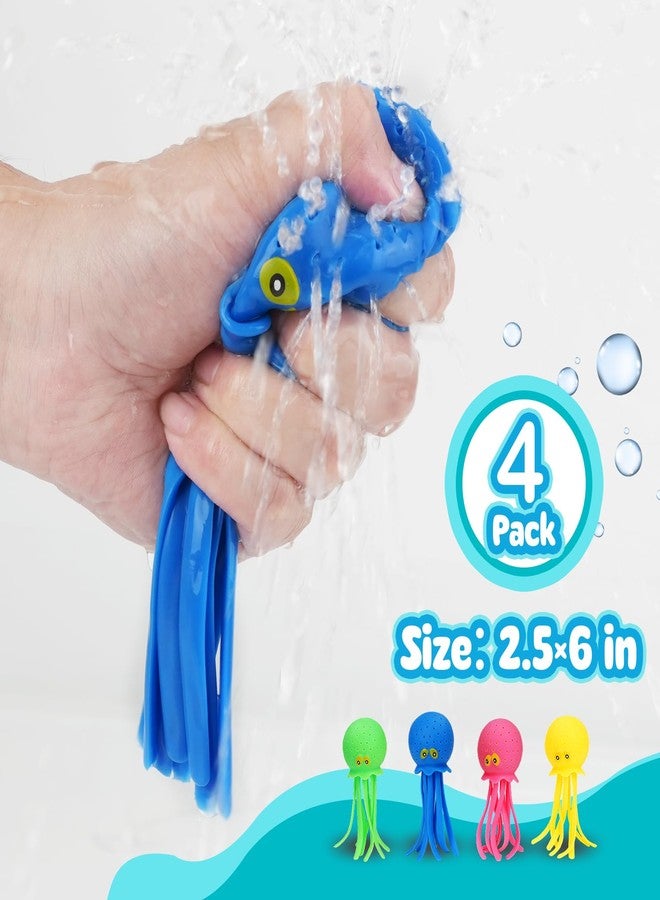 Babelshar 4 Pcs Octopus Water Balls Bath Toy, Sensory Stress Relief Floating Pool Beach Bathtub Toy Reusable Water Bomb Splash Balls, Easter and Christmas Goodie Bag Fillers for Baby Toddler Kids - Image 5