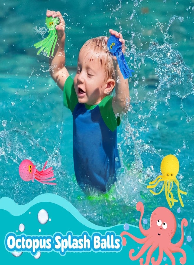 Babelshar 4 Pcs Octopus Water Balls Bath Toy, Sensory Stress Relief Floating Pool Beach Bathtub Toy Reusable Water Bomb Splash Balls, Easter and Christmas Goodie Bag Fillers for Baby Toddler Kids - Image 2