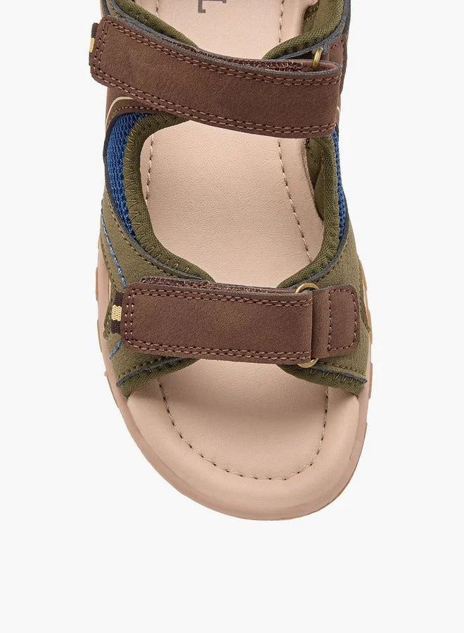LBL by Shoexpress BROWN Boys Colourblock Sandals with Hook and Loop Closure Ramadan Collection for Men | Best Price UAE