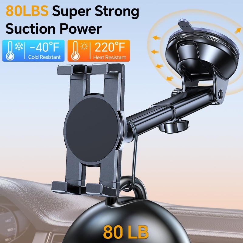 Coolpow Tablet Holder for Car ipad Holder for Carã€Windshield+Dashã€‘Suction Cup ipad Mount for Truck Standã€360Â° ã€‘Tablet Car Mount soporte para tableta para auto for All 4.7"-12.9" Apple iPad Samsung Galaxy Tab - Image 4