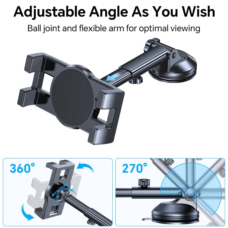Coolpow Tablet Holder for Car ipad Holder for Carã€Windshield+Dashã€‘Suction Cup ipad Mount for Truck Standã€360Â° ã€‘Tablet Car Mount soporte para tableta para auto for All 4.7"-12.9" Apple iPad Samsung Galaxy Tab - Image 5