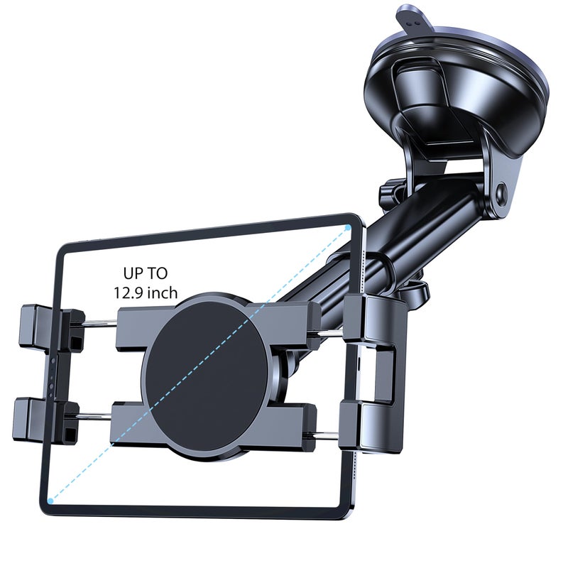 Coolpow Tablet Holder for Car ipad Holder for Carã€Windshield+Dashã€‘Suction Cup ipad Mount for Truck Standã€360Â° ã€‘Tablet Car Mount soporte para tableta para auto for All 4.7"-12.9" Apple iPad Samsung Galaxy Tab - Image 1