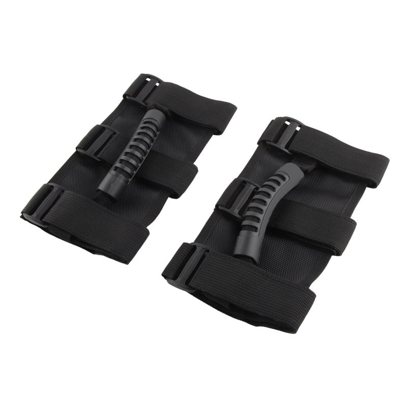 Car Roof Grab Bars 1995-2007 YJ TJ JK JKU: Premium Nylon Webbing Injection-Molded Handle - Anti-Slip Comfortable Grip Hand Hold Grip Handles for Vehicle Driver Passenger Climbing & Bumpy Road Use - Image 2