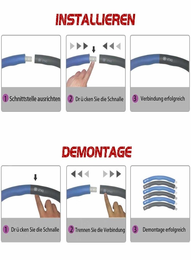LETAO Fitness Hoop for Kids Ages 3-8 | Blue-Gray Fitness Hoop for Kids, can be dismantled, Including Electronic Instructions - Image 4
