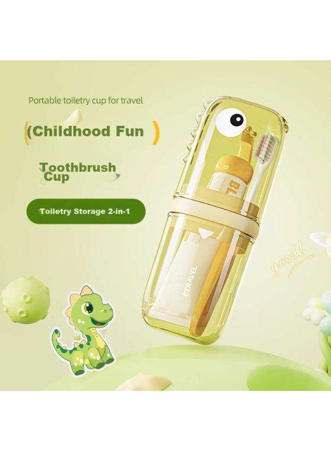 ETRAVEL Etravel Travel Convenient Children's Mouthwash Cup, Toothbrush Cup, Toothbrush Cup, Menglong Baby Washing Cup Set, Lemon Yellow - Image 1