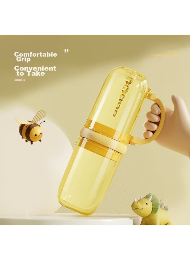 ETRAVEL Etravel Travel Convenient Children's Mouthwash Cup, Toothbrush Cup, Toothbrush Cup, Menglong Baby Washing Cup Set, Lemon Yellow - Image 3