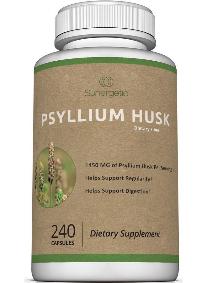 Sunergetic Premium Psyllium Husk Fiber Supplement 1450Mg 240 Capsules - Image 2