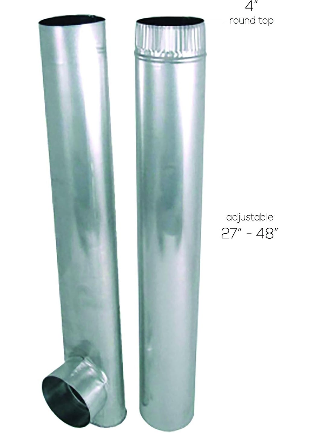 Deflecto Deflecto Aluminum Skinny Duct 4 Inches Oval Duct with 4 Inches Round TakeOff Adjustable Dryer Vent 27  48 Inches Silver DAF3  - Image 3