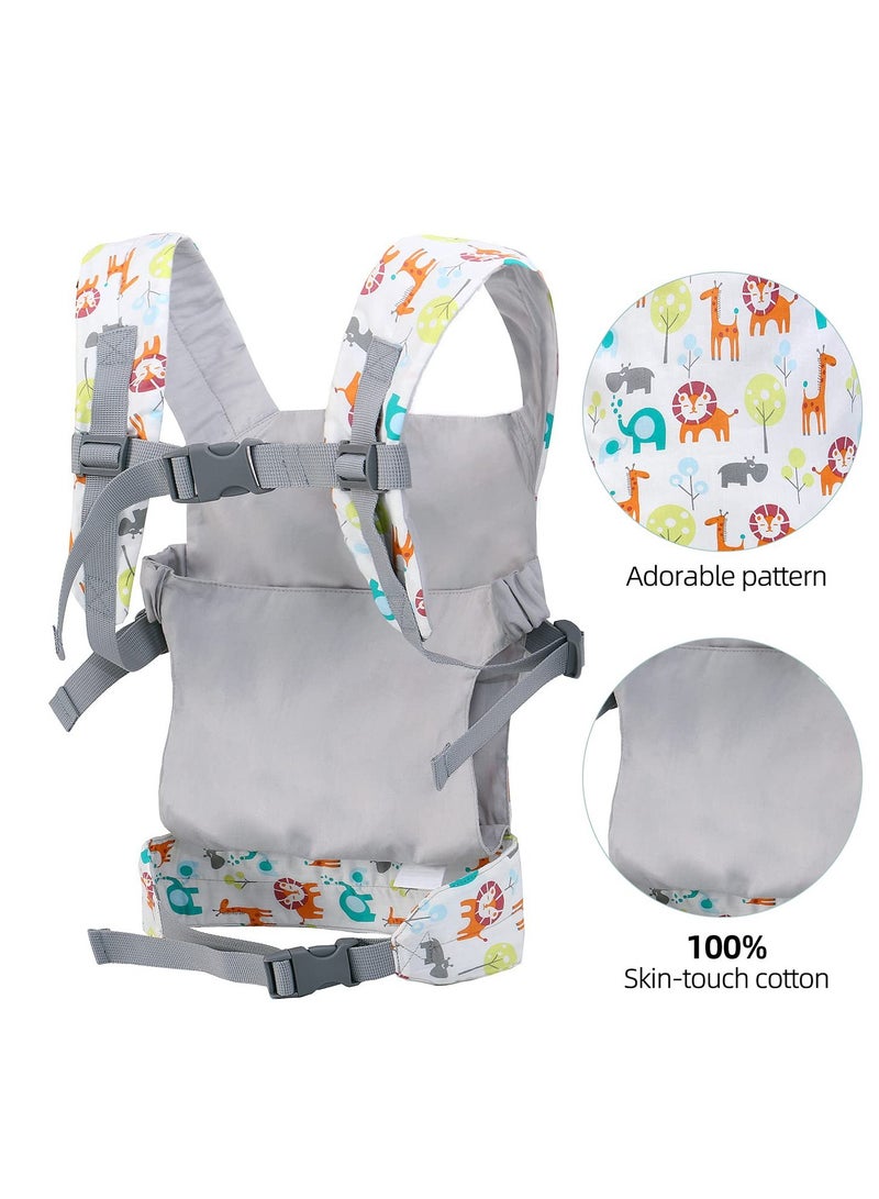 Baby Doll Carrier, Accessories Front and Back Carrier for Doll, Adjustable Straps for Kids  for Little Girls and Boys (Animals) - Image 3