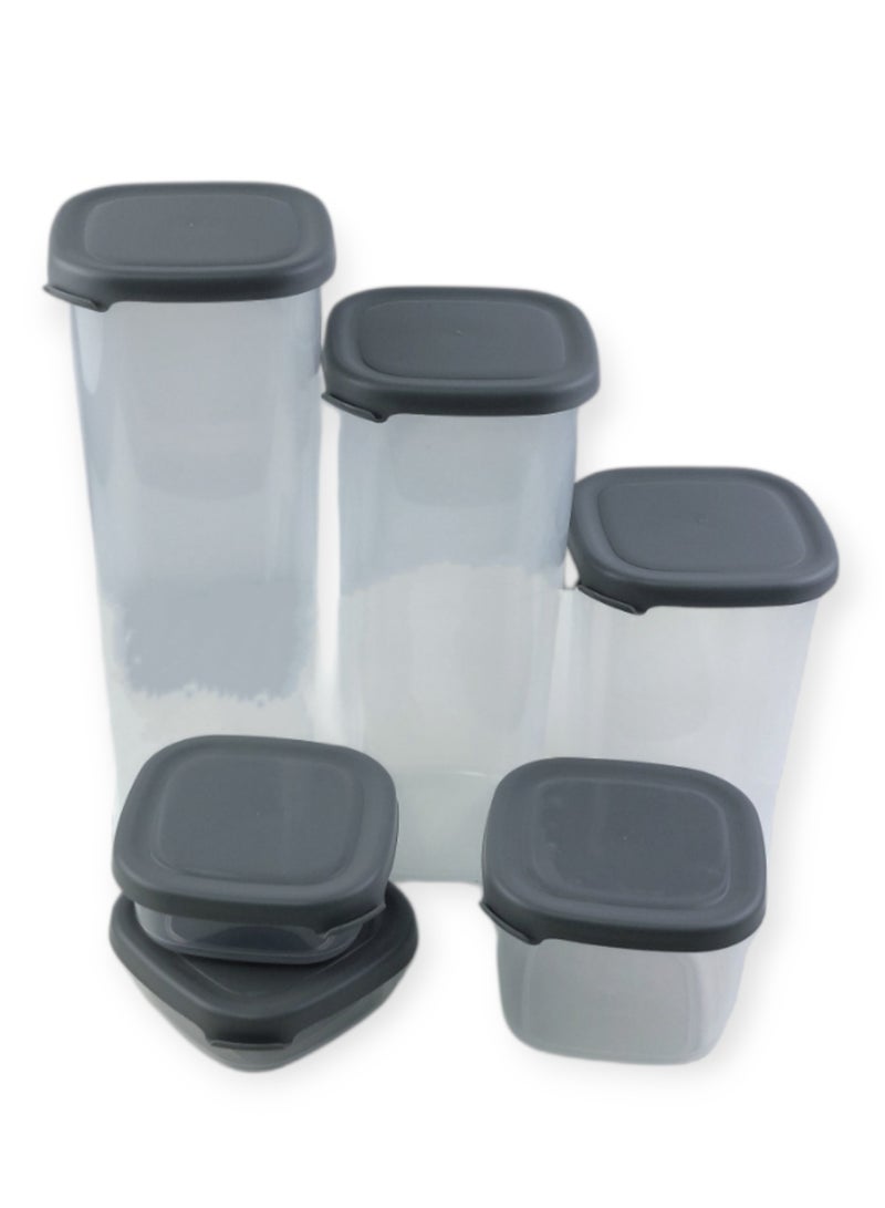 فولي لايف علب حفظ الطعام - 6 قطع - رمادي - Image 2