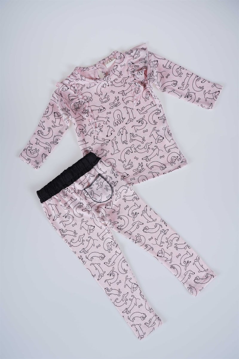 Miniko Kids New Season Dog Model Baby Girl Tights Soft Cotton Set - Image 1
