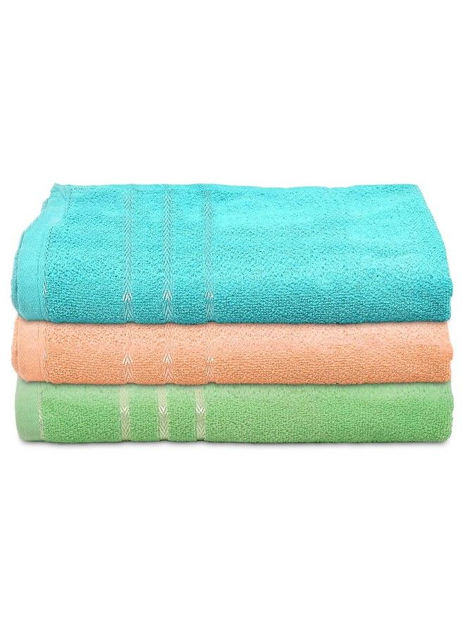 Kuber Industries Soft Cotton Bath Towel For Hands Face Newborn Babies Toddlers Children 19"X38"Pack Of 3 (Blue & Green & Peach)Standard - Image 2