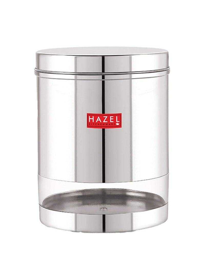 HAZEL Stainless Steel Transparent Wide Mouth See Through Container, Silver, 1 PC, 700 Ml - Image 3
