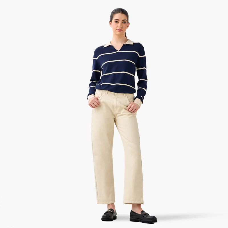 2Xtremz 2Xtremz Striped Collared Sweater