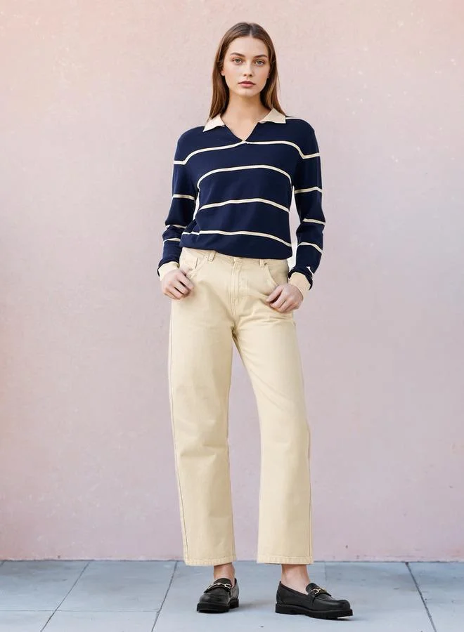 2Xtremz 2Xtremz Striped Collared Sweater