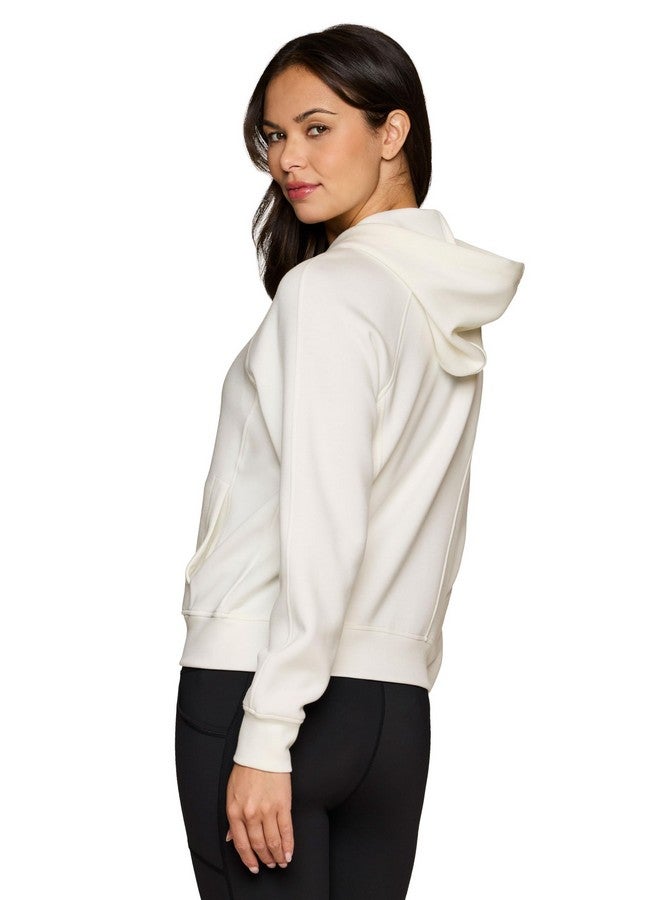 RBX RBX Active Women's Scuba Sweatshirt with Zipper Pockets, Hoodie Lightweight Zip Up Jacket for Women Cream M  - Image 4